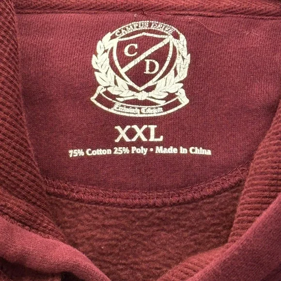 Campus Drive Arizona State University Hoodie Mens XXL Maroon Sun Devils Logo - Picture 4 of 9